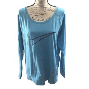 SALE‎ Woman's Nike Blue Crewneck Sweatshirt Cotton Polyester Blend Size Large